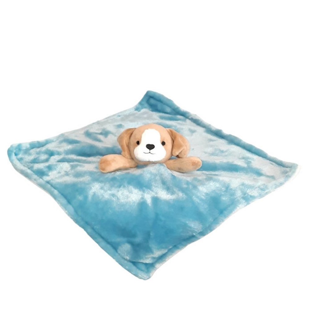 2020 Carters Plush Puppy Dog Blue Security Blanket Lovey 13" X 14"